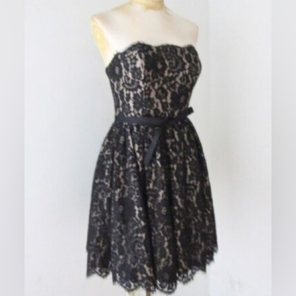 NWT Neiman Marcus Target Robert Rodriguez black lace strapless dress Sz 6 - Picture 4 of 11